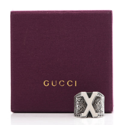 Gucci Sterling Silver Letter X Ring 66 11.5 9 of 9