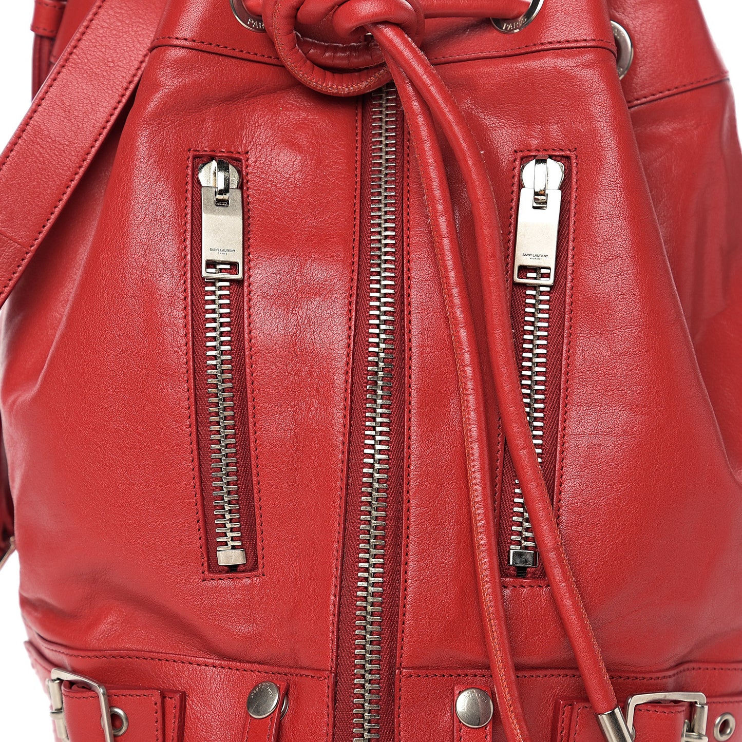 Calfskin Medium Rider Bucket Bag Red