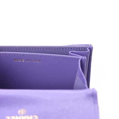 Chanel Caviar Quilted Flap Card Holder Wallet Purple 6 of 7