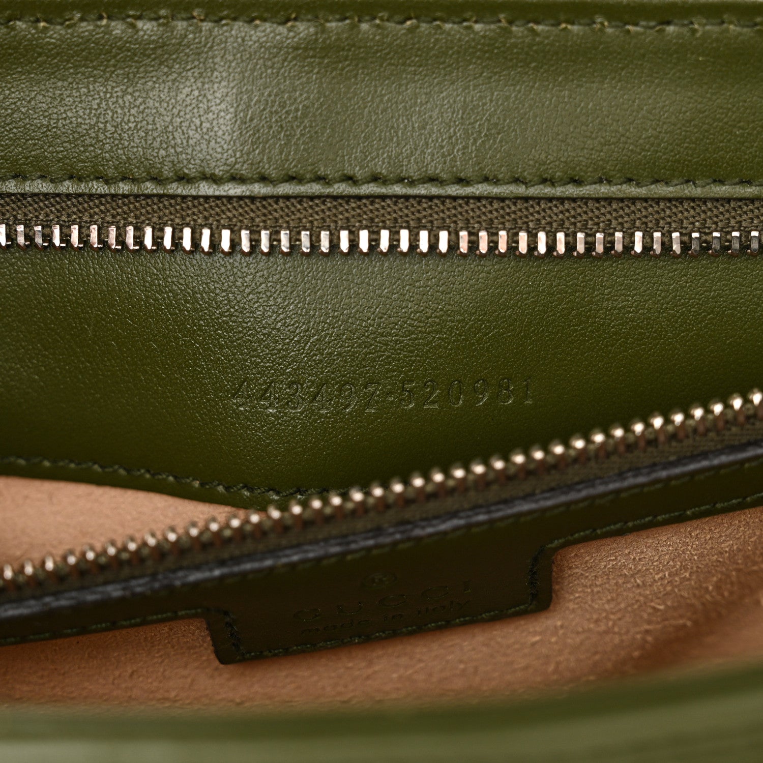 Gucci Calfskin Matelasse Aria Small GG Marmont Shoulder Bag Military Wood 7 of 11