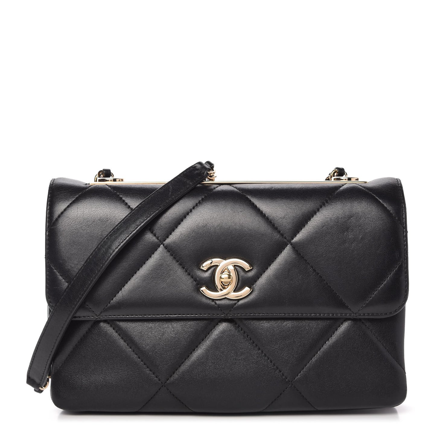 Lambskin Quilted Medium Trendy CC Flap Black