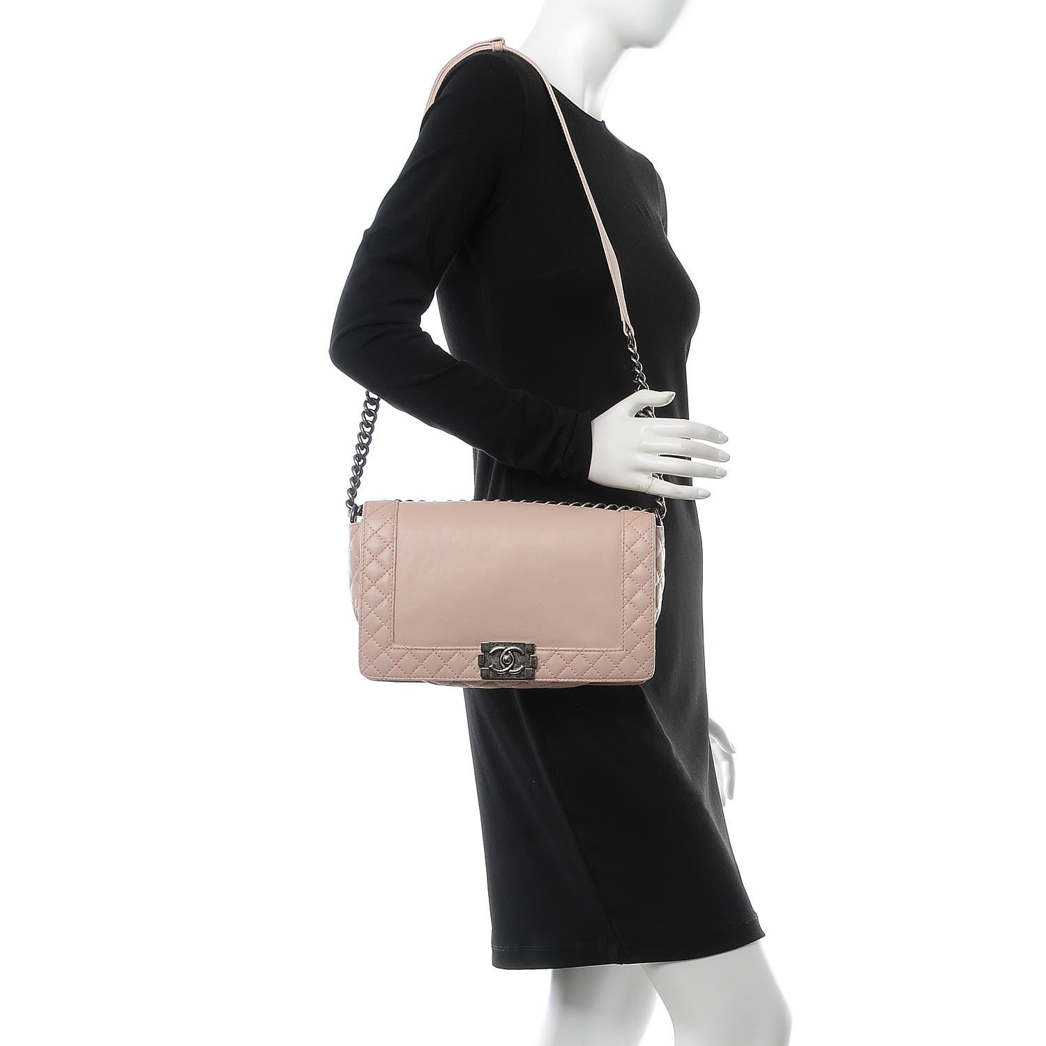 Chanel Calfskin New Medium Boy Reverso Flap Light Pink 2 of 13