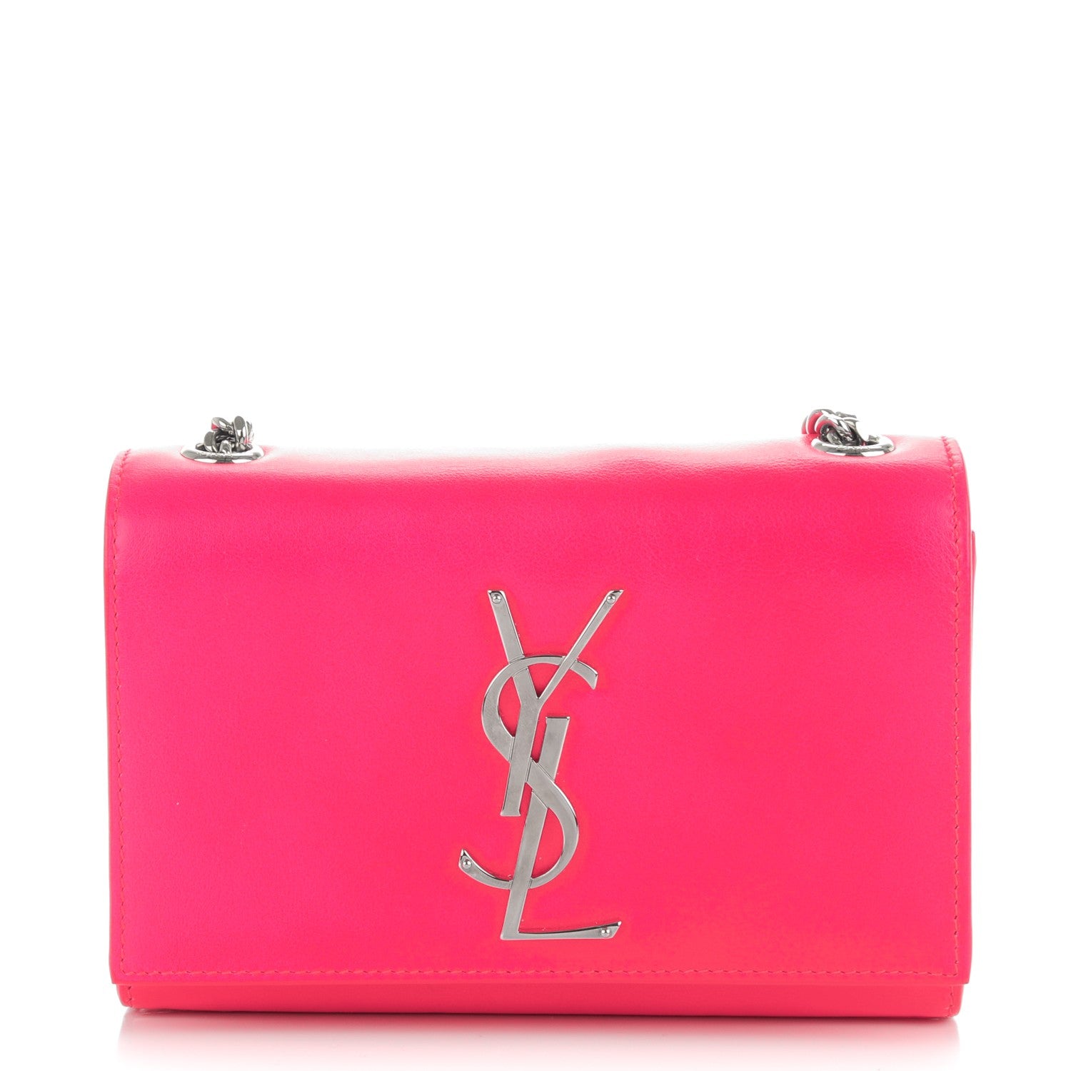 Saint Laurent Calfskin Small Classic Monogram Kate Satchel Neon Pink 1 of 7