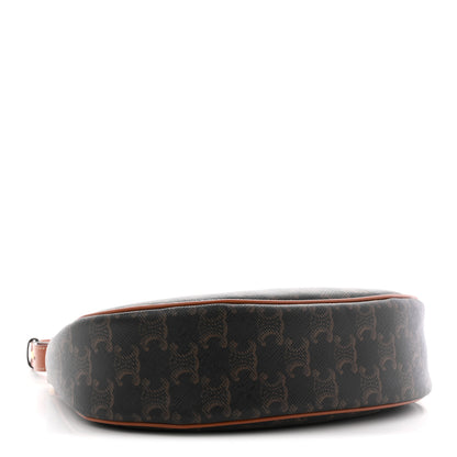 Celine Triomphe Canvas Calfskin Ava Shoulder Bag Tan 4 of 10