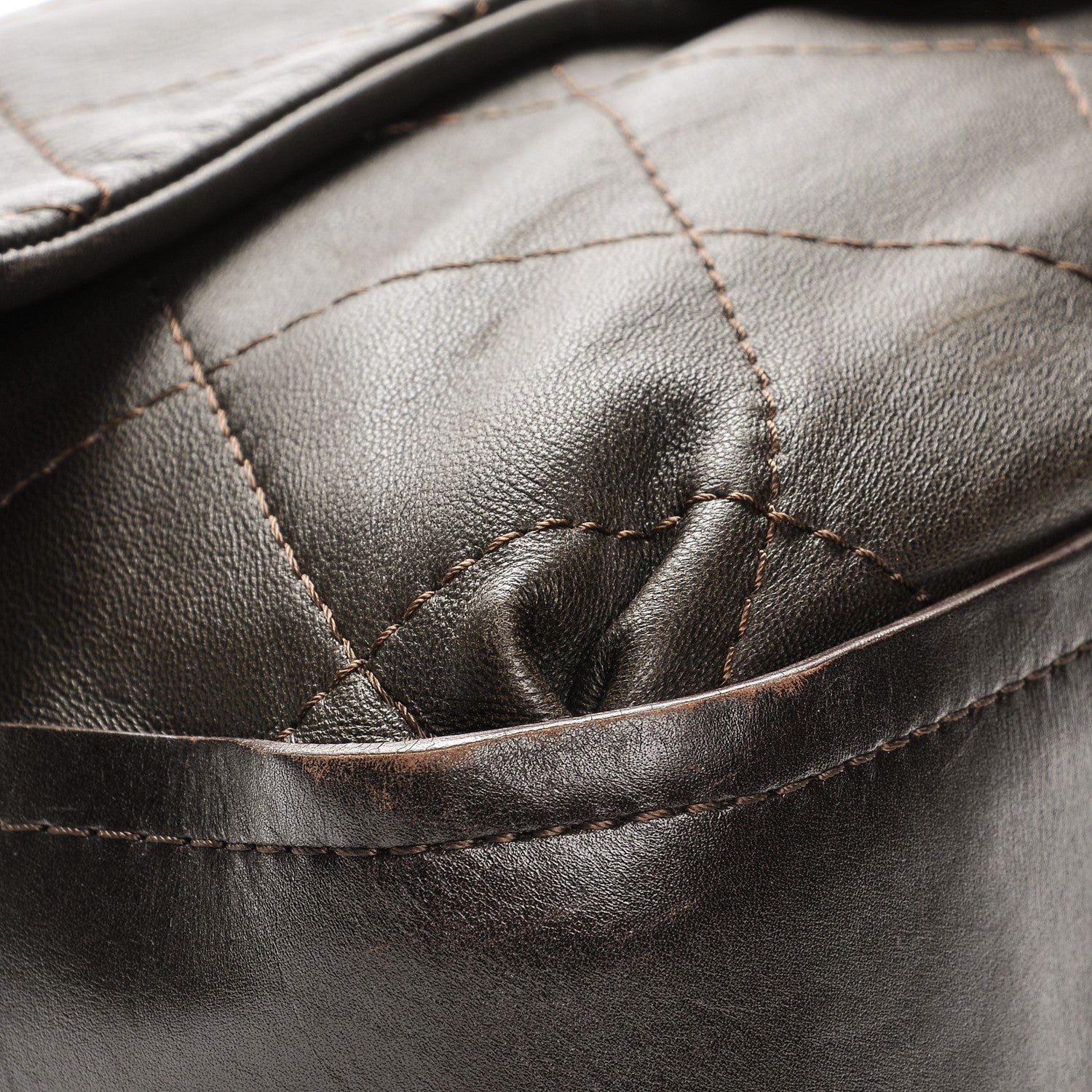 Chanel Lambskin Stitched Messenger Bag Brown 9 of 9