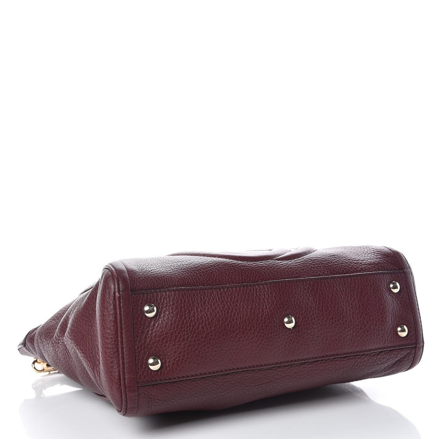 Pebbled Calfskin Small Soho Top Handle Bag Burgundy