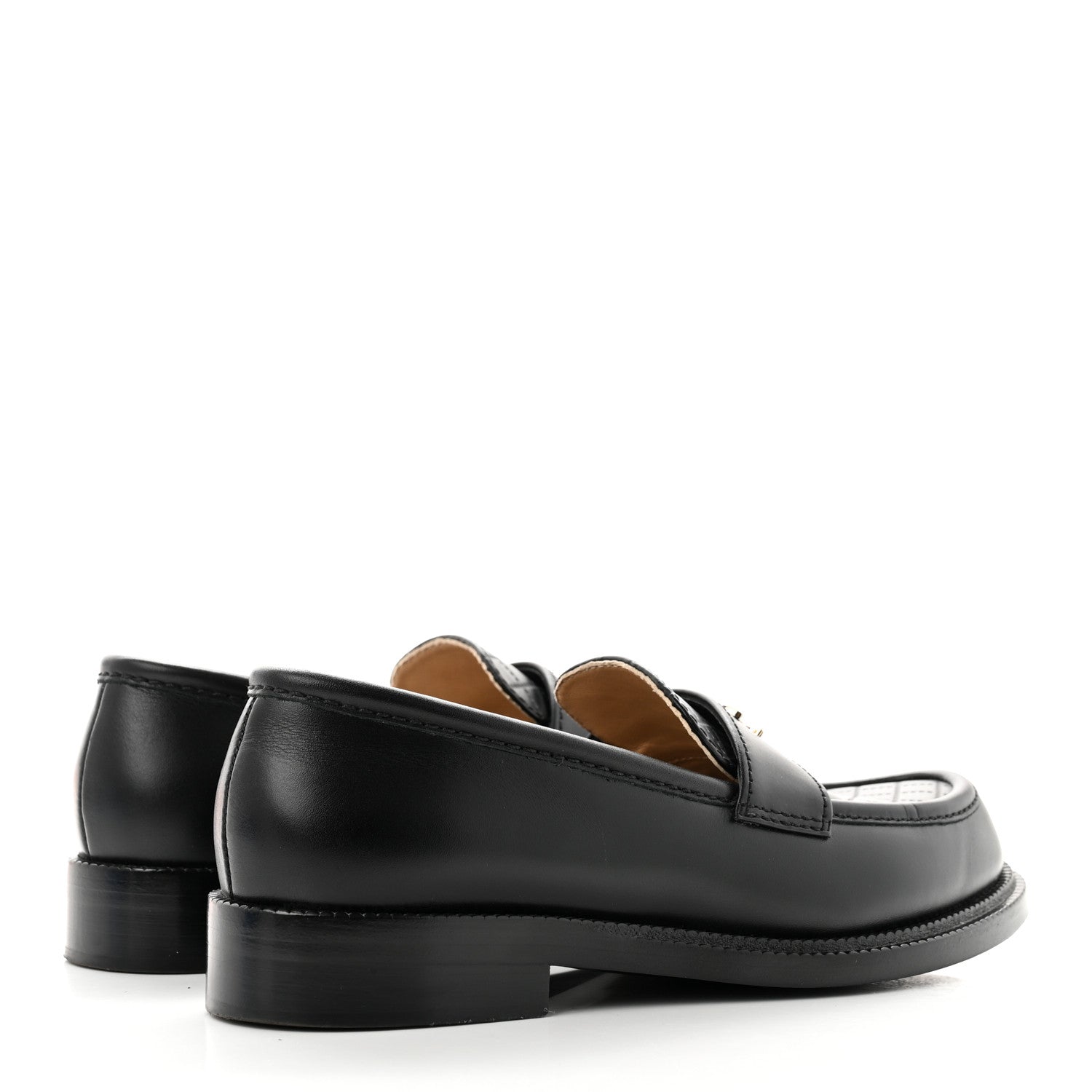 Chanel Shiny Lambskin Quilted CC Loafers 38.5 Black 4 of 8