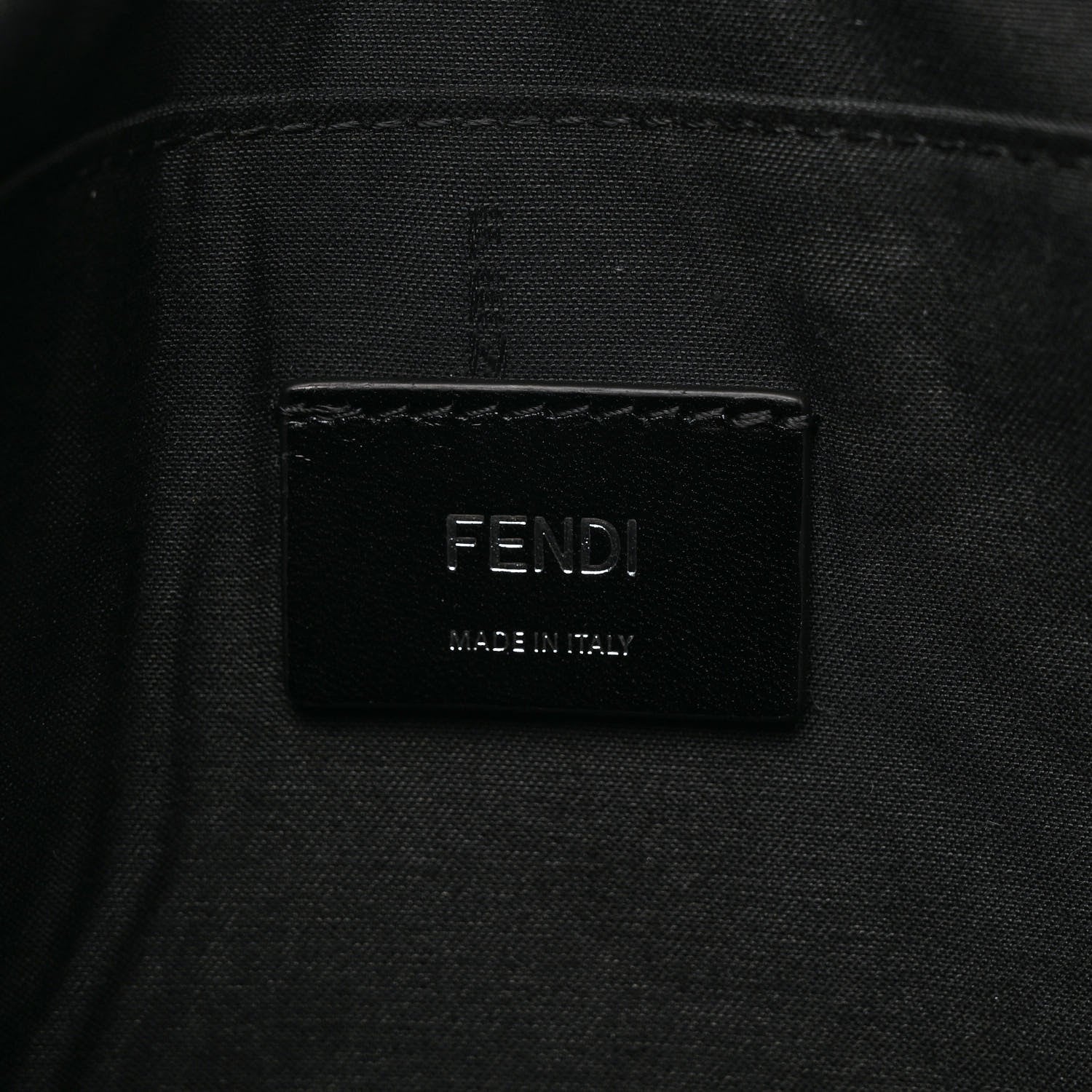 Fendi Vitello Grace FF 1974 Embossed Flat Pouch Black 5 of 7