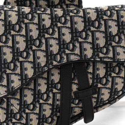 Christian Dior Oblique Mens Saddle Bag Blue 7 of 10