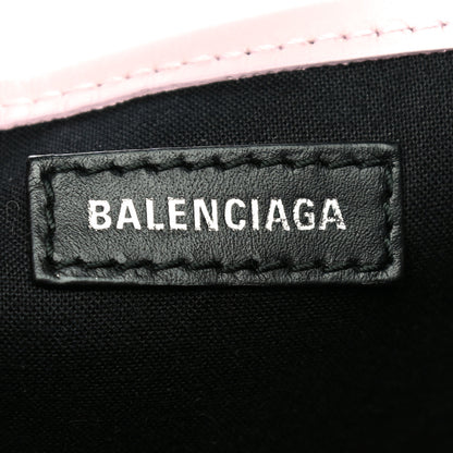 Balenciaga Cotton Canvas Satin Calfskin Navy Cabas XS Natural Pink 7 of 16