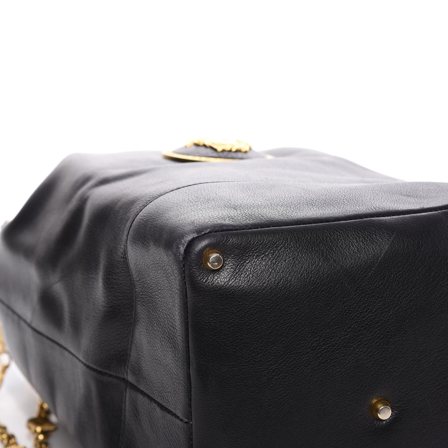 Calfskin Drawstring Bag Black