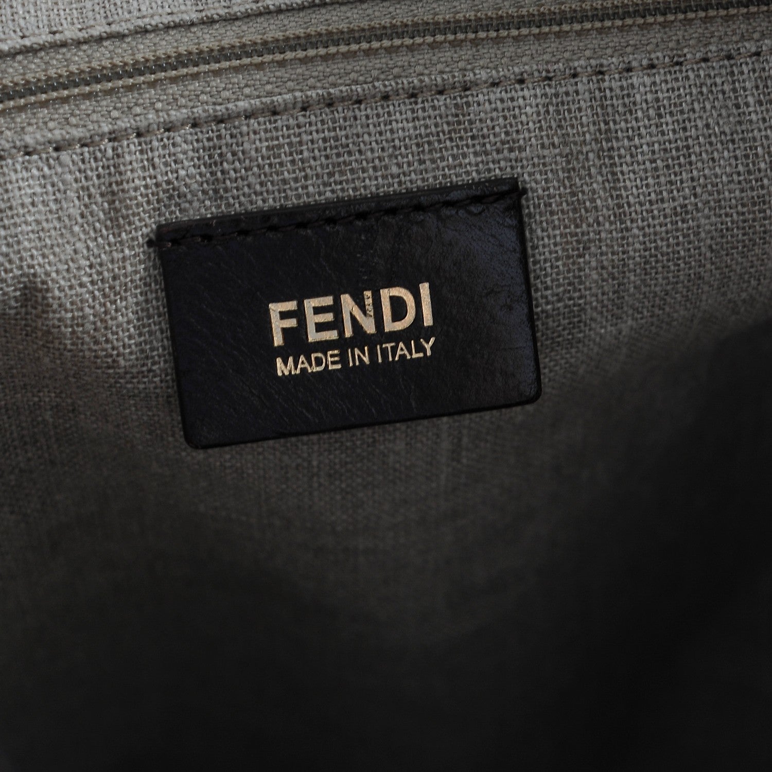 Fendi Pequin Cuoio Vegetale Large Hobo Tobacco Black Cuoio 6 of 7