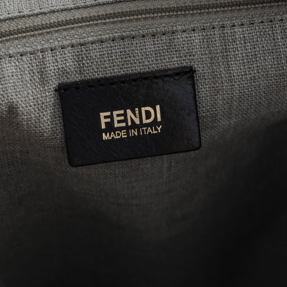 Fendi Pequin Cuoio Vegetale Large Hobo Tobacco Black Cuoio 6 of 7