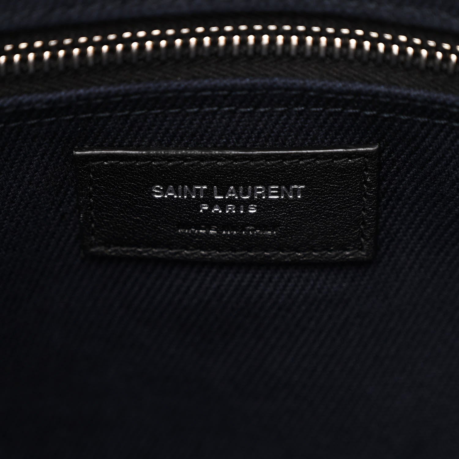 Saint Laurent Linen Calfskin Rive Gauche Tote Navy 6 of 9