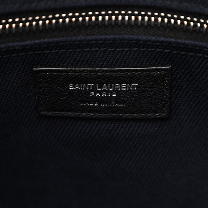 Saint Laurent Linen Calfskin Rive Gauche Tote Navy 6 of 9