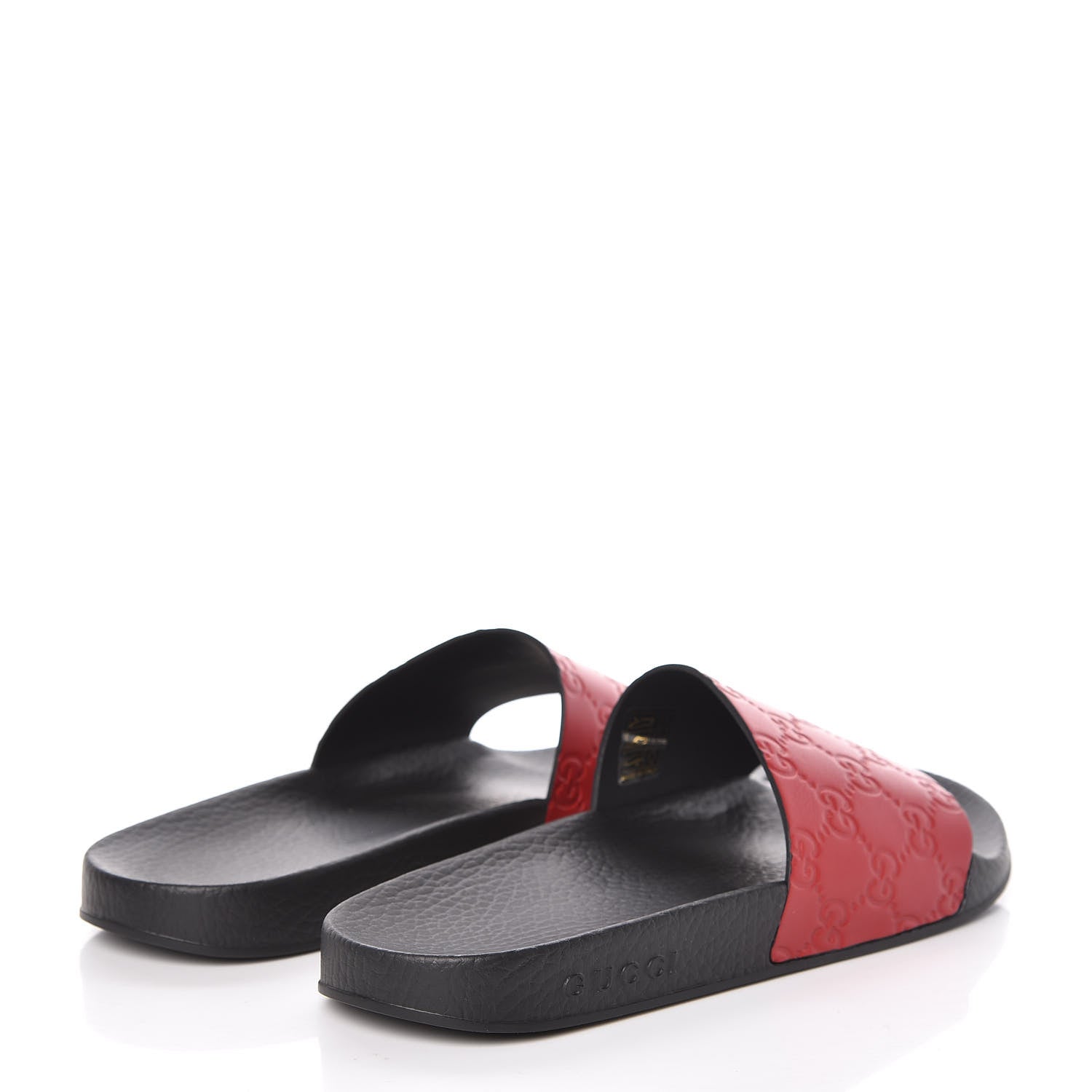 Gucci Guccissima Signature Womens Slide Sandals 39 Hibiscus Red 4 of 8
