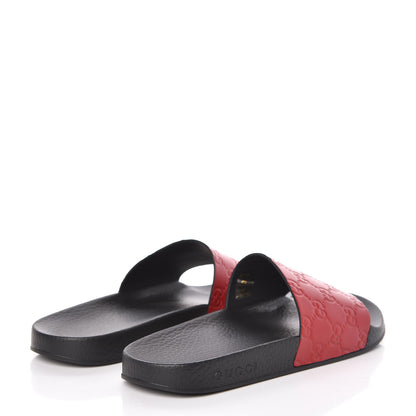 Gucci Guccissima Signature Womens Slide Sandals 39 Hibiscus Red 4 of 8