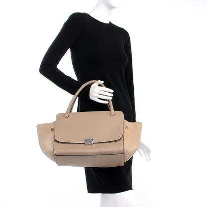 Celine Drummed Calfskin Suede Double Zip Trapeze Sand 2 of 6