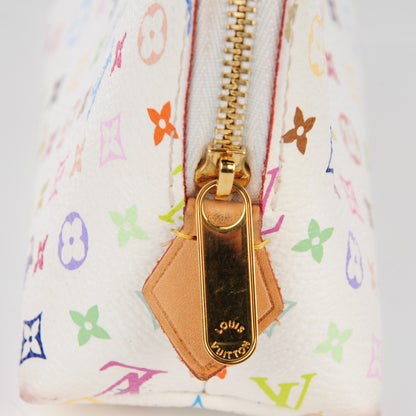 Louis Vuitton Monogram Multicolor Cosmetic Pouch White Litchi 8 of 13