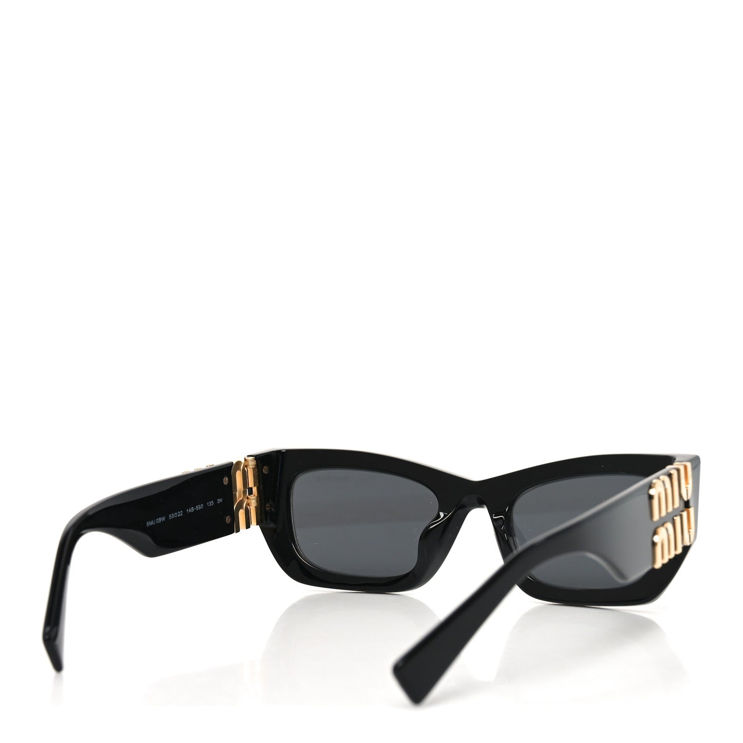 Acetate Rectangle Sunglasses SMU 09W Black