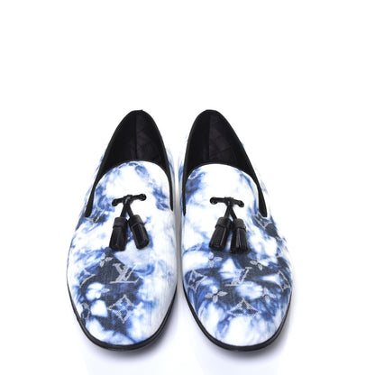 Louis Vuitton Monogram Denim Tie Dye Mens Auteuil Slippers 8 Navy Blue 5 of 10