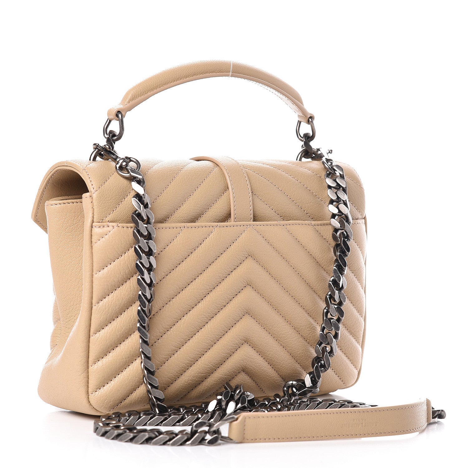 Saint Laurent Sheepskin Matelasse Medium College Monogram Bag Beige 4 of 10