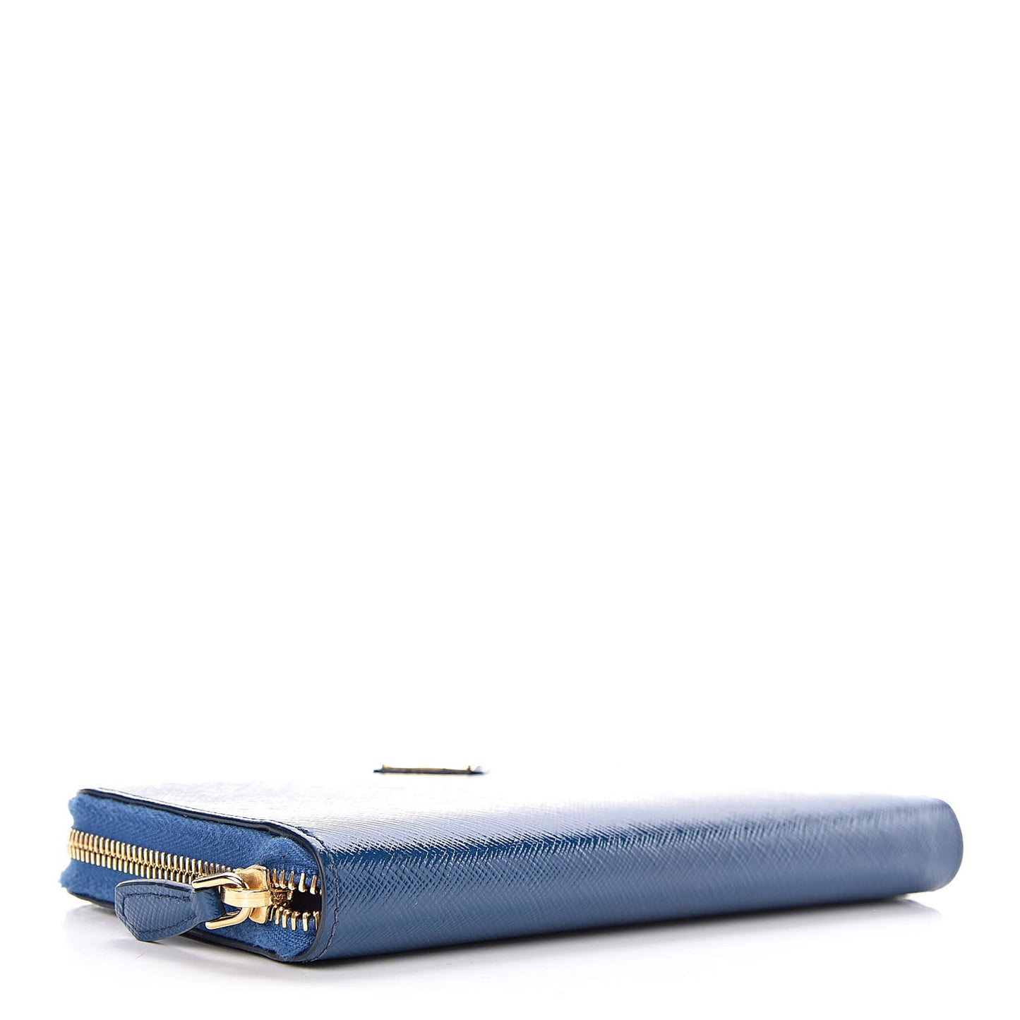 Saffiano Vernice Zip Around Wallet Azzurro