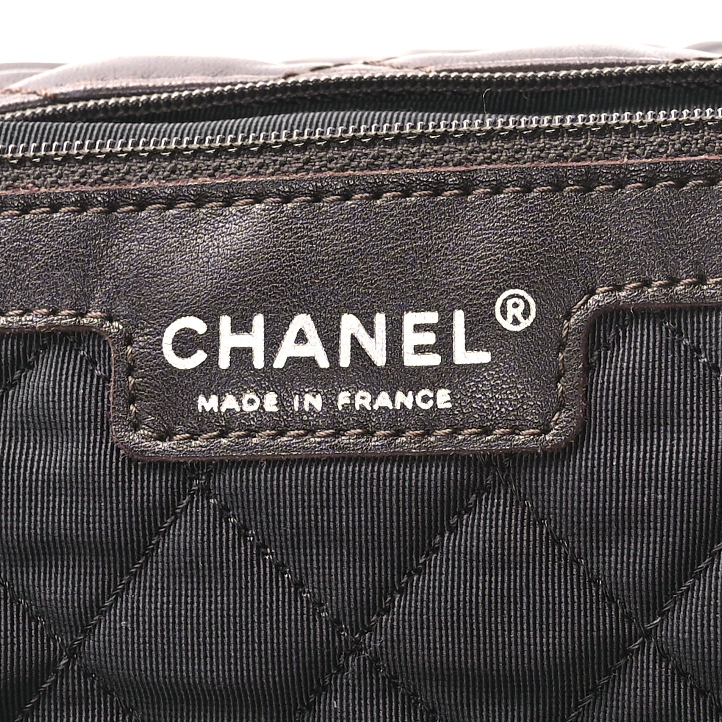 Lambskin Quilted Fantasy Fur Flap Brown