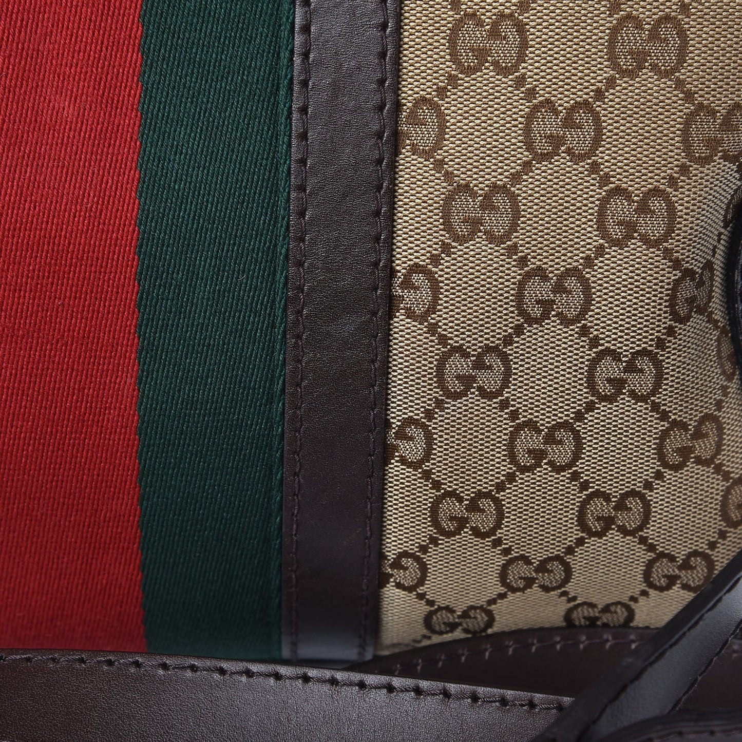 Monogram Vintage Web Medium Boston Dark Brown