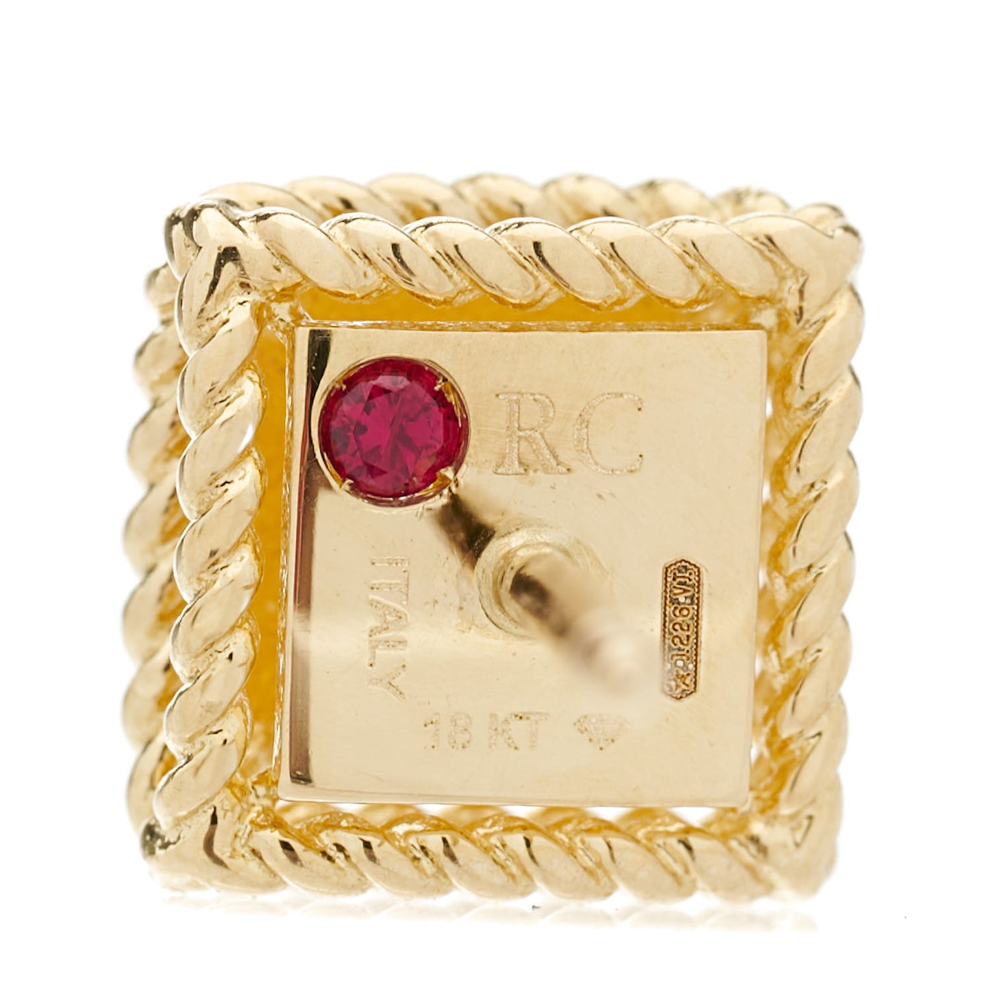 18K Yellow Gold Diamond Palazzo Ducale Stud Earrings