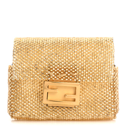 Fendi Glass Vitello King Beaded Mini Pico Baguette Charm Semolino 1 of 6