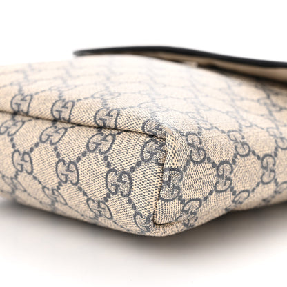 Gucci GG Plus Monogram Sellieria Calfskin Small Flap Messenger Bag Beige Blue 10 of 16