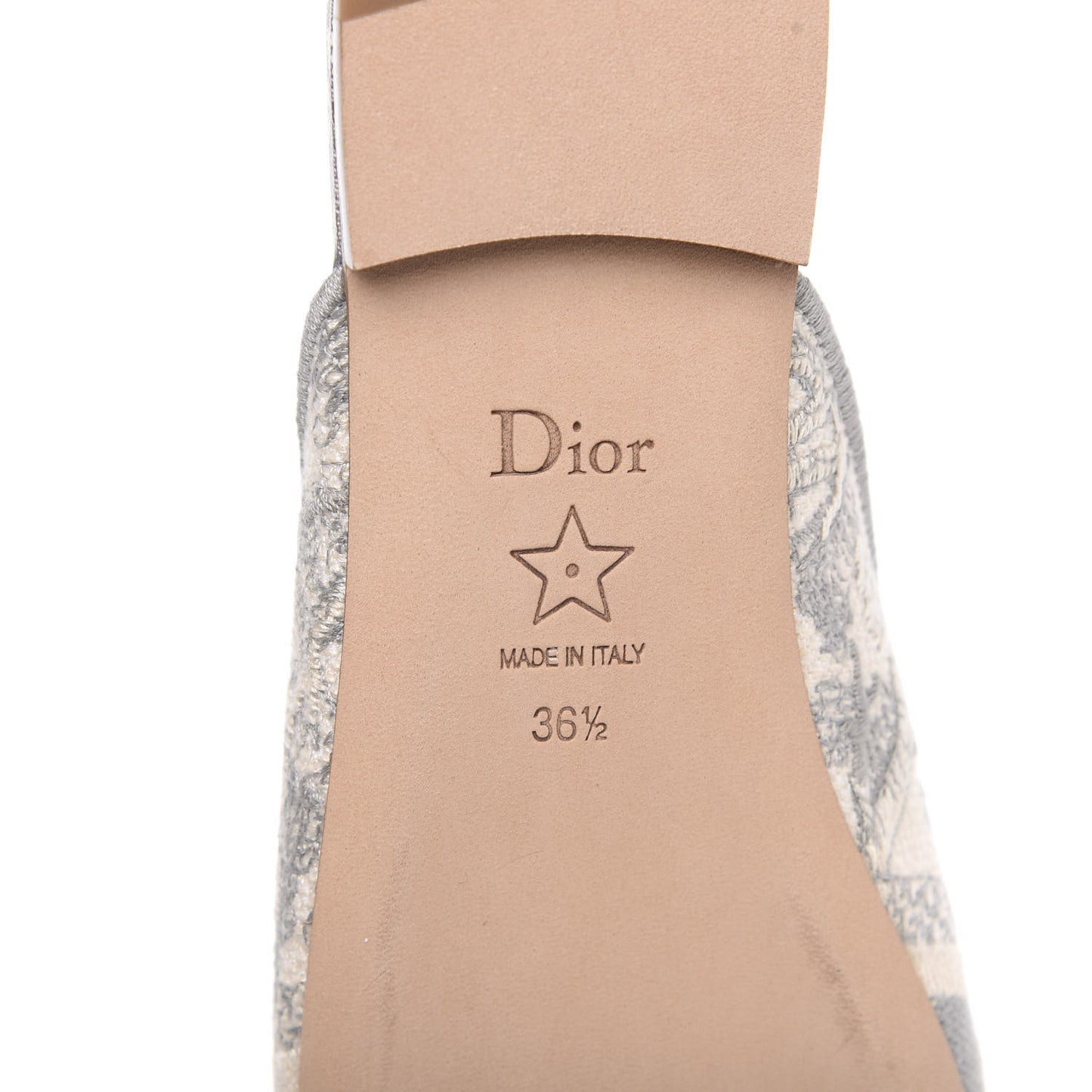 Canvas Cotton Embroidered Dioriviera Mules 36.5 Gray