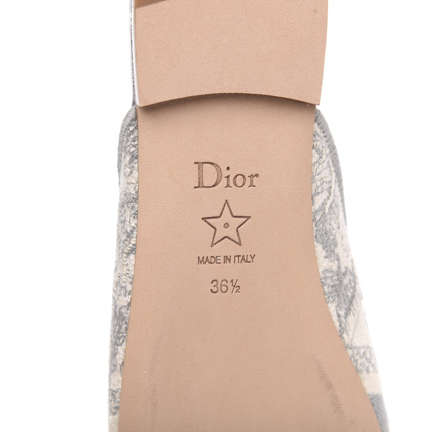 Christian Dior Canvas Cotton Embroidered Dioriviera Mules 36.5 Gray 7 of 8