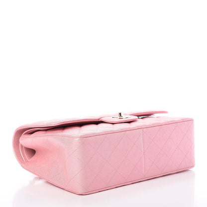 Chanel Iridescent Caviar Quilted Jumbo Double Flap Rose Pink 4 of 10