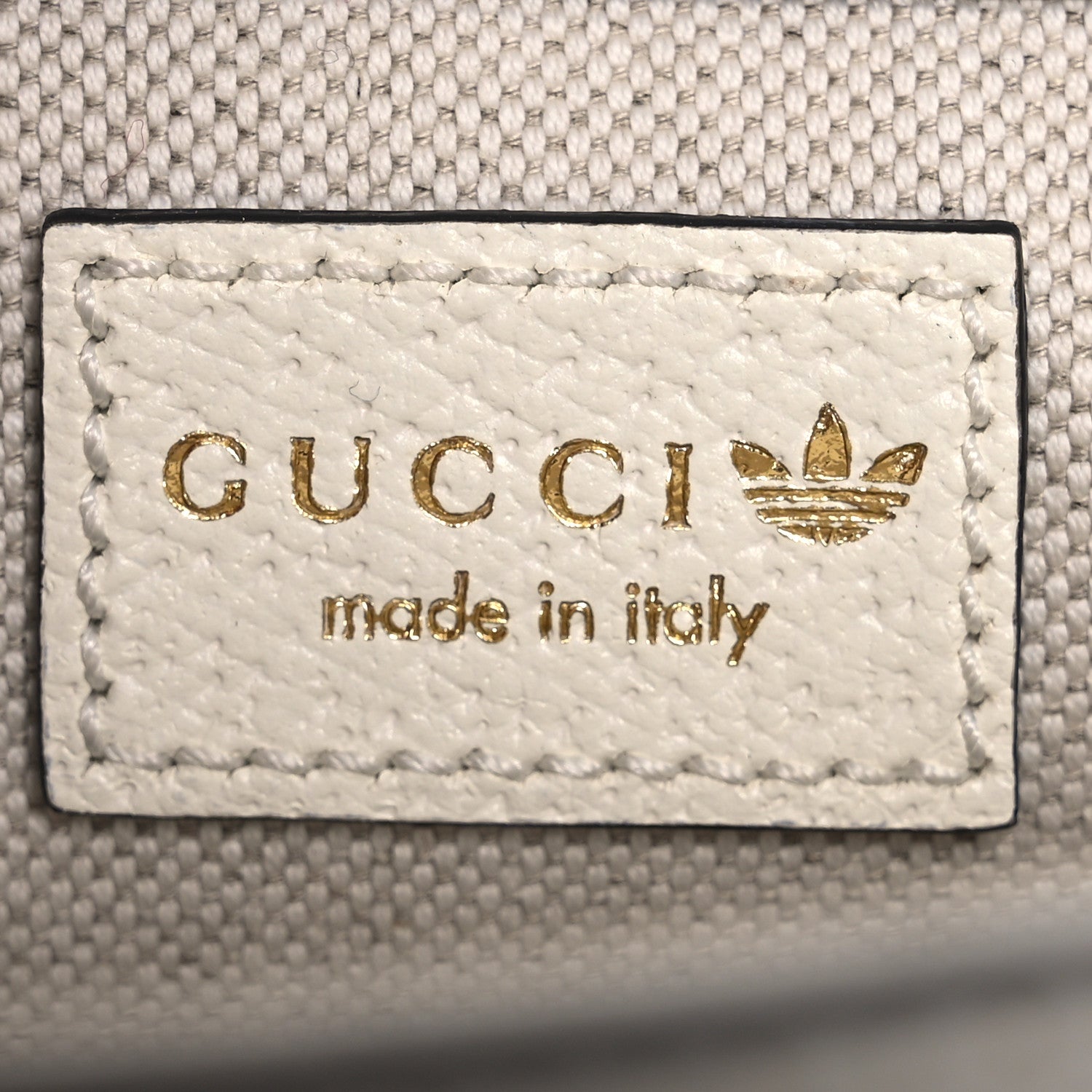 Gucci X ADIDAS Textured Dollar Calfskin Web Trefoil Mini Horsebit 1955 Shoulder Bag Off White Black 6 of 10