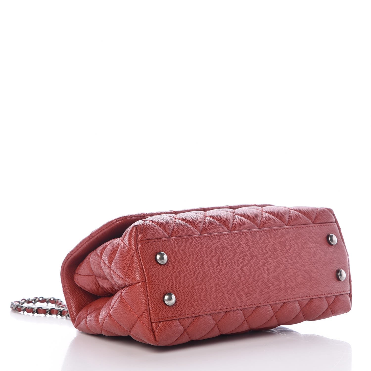 Chanel Caviar Quilted Mini Coco Handle Flap Dark Red 4 of 13