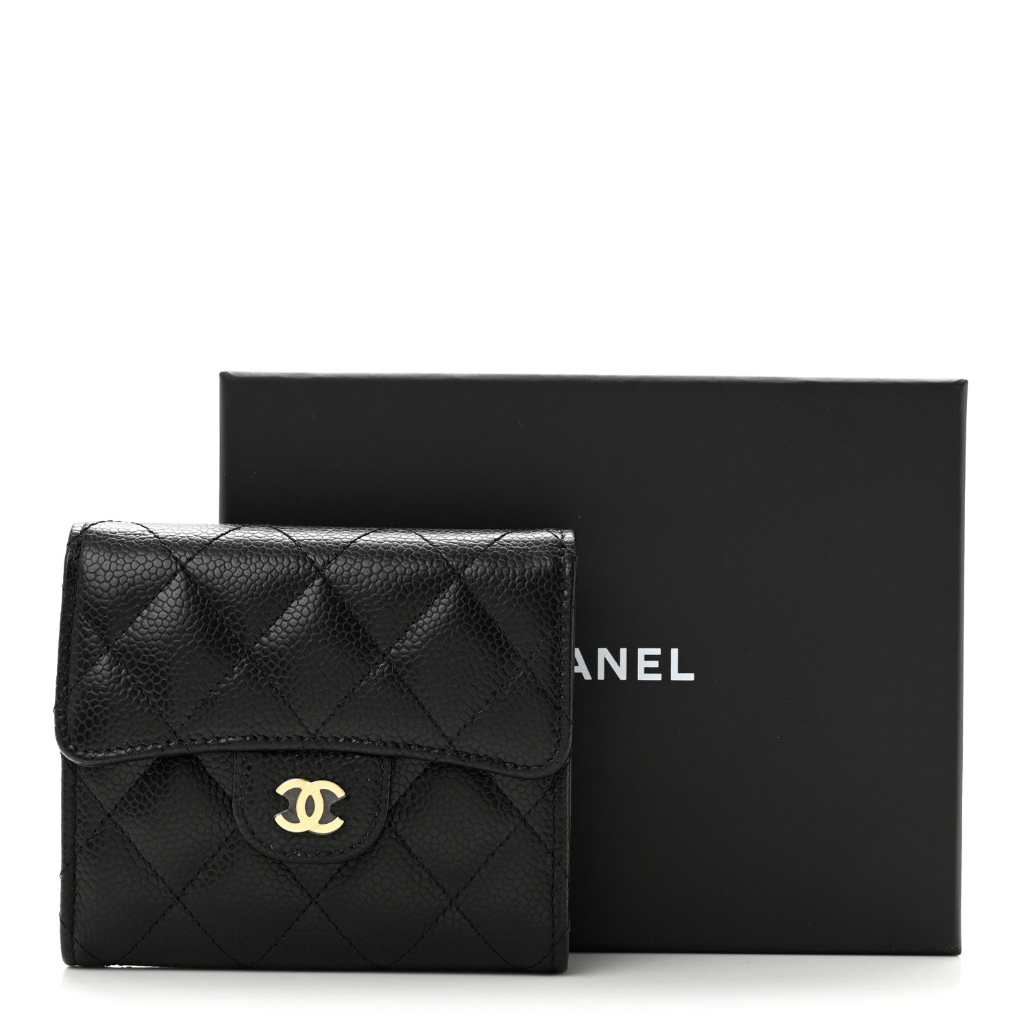 Chanel Caviar Quilted Compact Flap Wallet Black 9 of 9