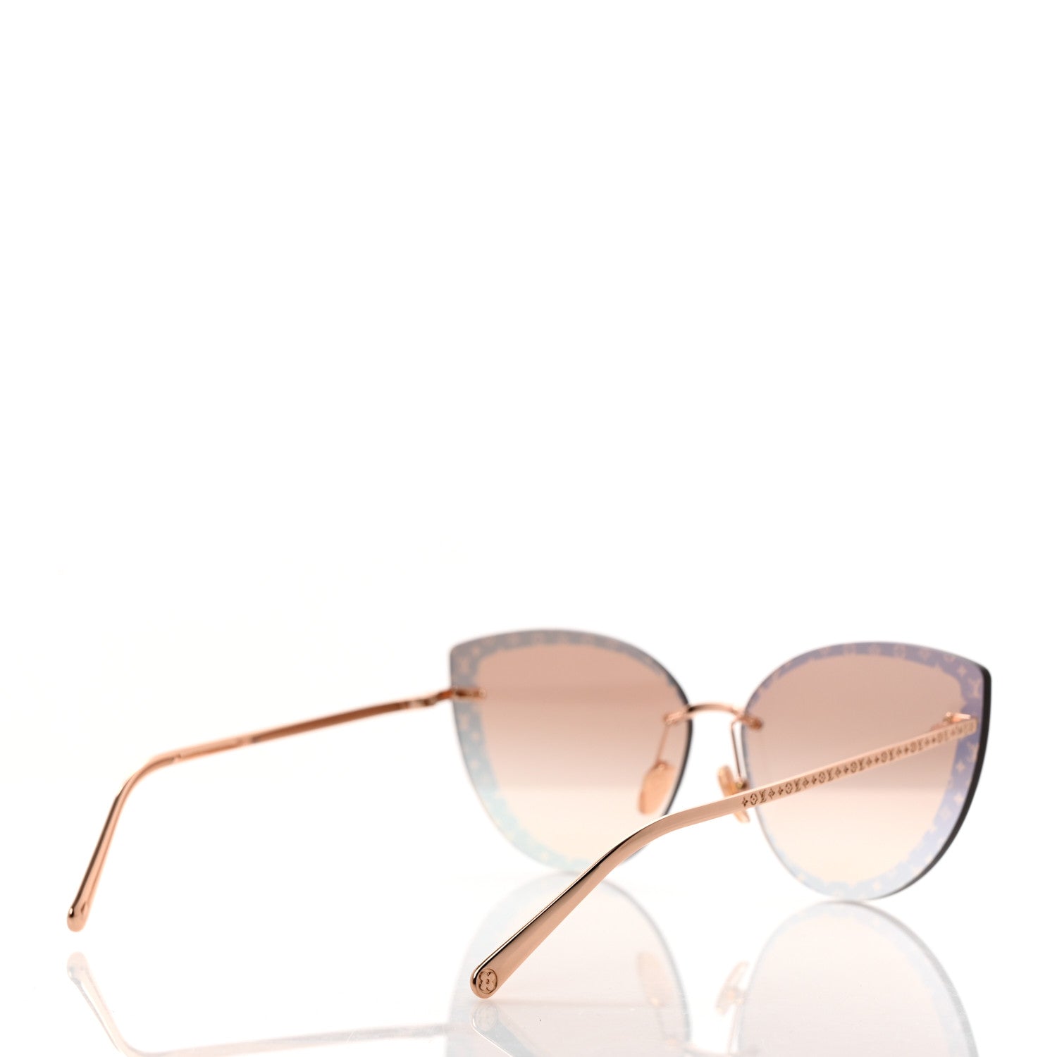 Louis Vuitton Metal LV Halo Cat Eye Sunglasses Z1944U Pink Gold 4 of 8