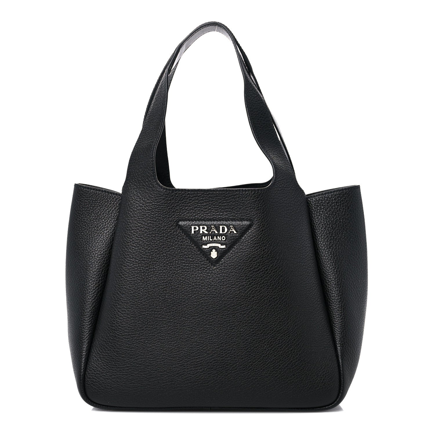 Prada Vitello Daino Soft Medium Dynamique Tote Black 1 of 8