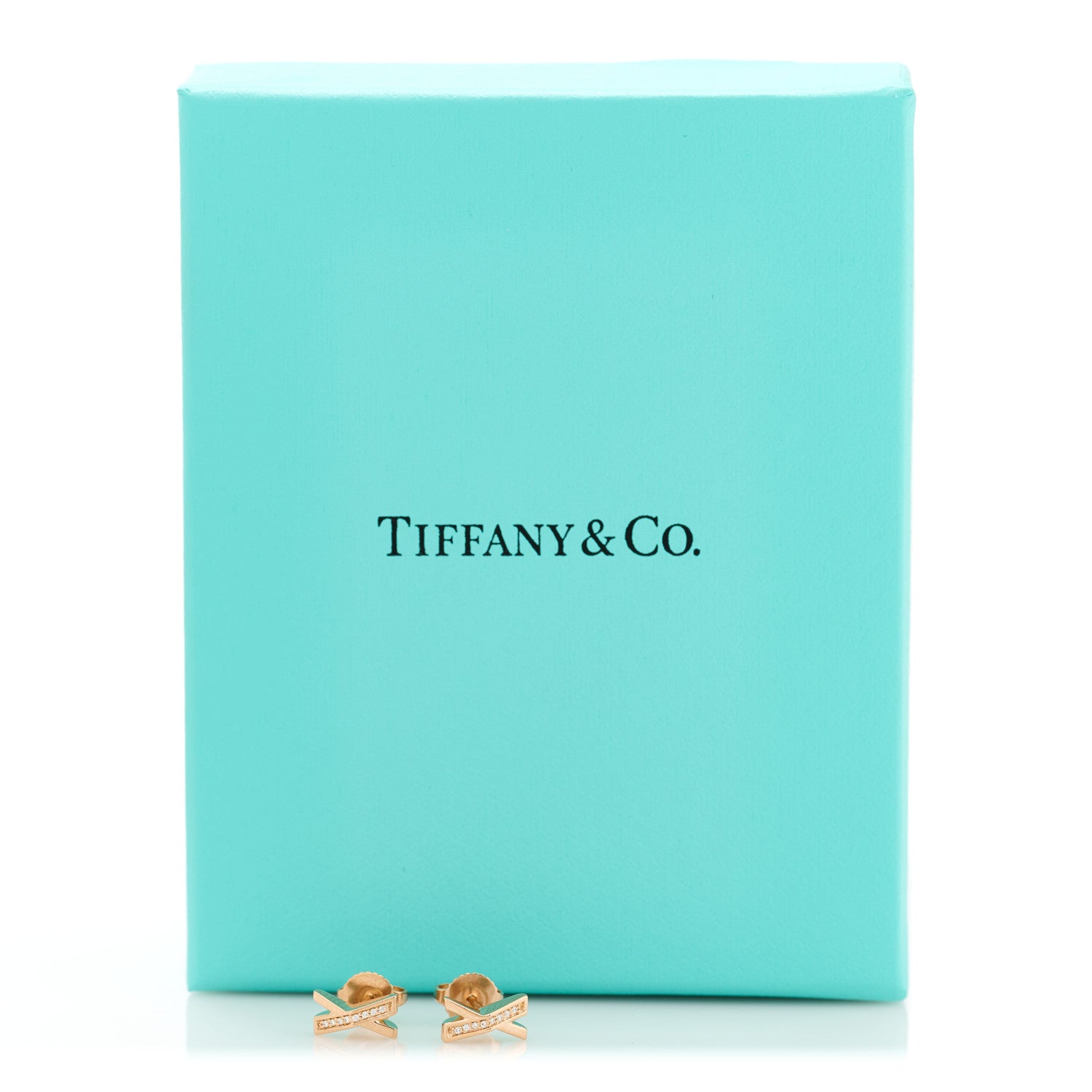 Tiffany 18K Rose Gold Diamond Atlas X Earrings 5 of 5