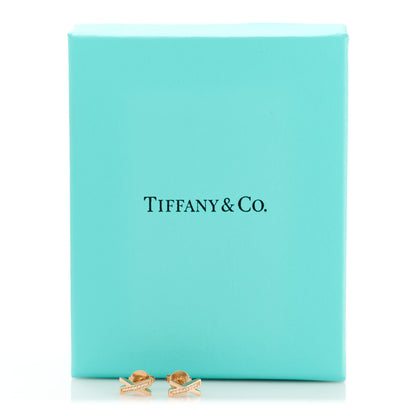 Tiffany 18K Rose Gold Diamond Atlas X Earrings 5 of 5