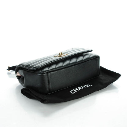 Chanel Shiny Goatskin Diagonal Quilted Smalll Flap Black 4 of 7