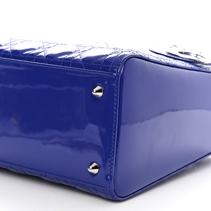 Christian Dior Patent Cannage Medium Lady Dior Blue 9 of 10