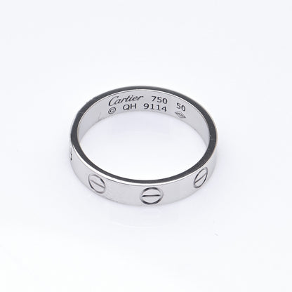 Cartier 18K White Gold 3.5mm LOVE Wedding Band Ring 50 5.25 5 of 6
