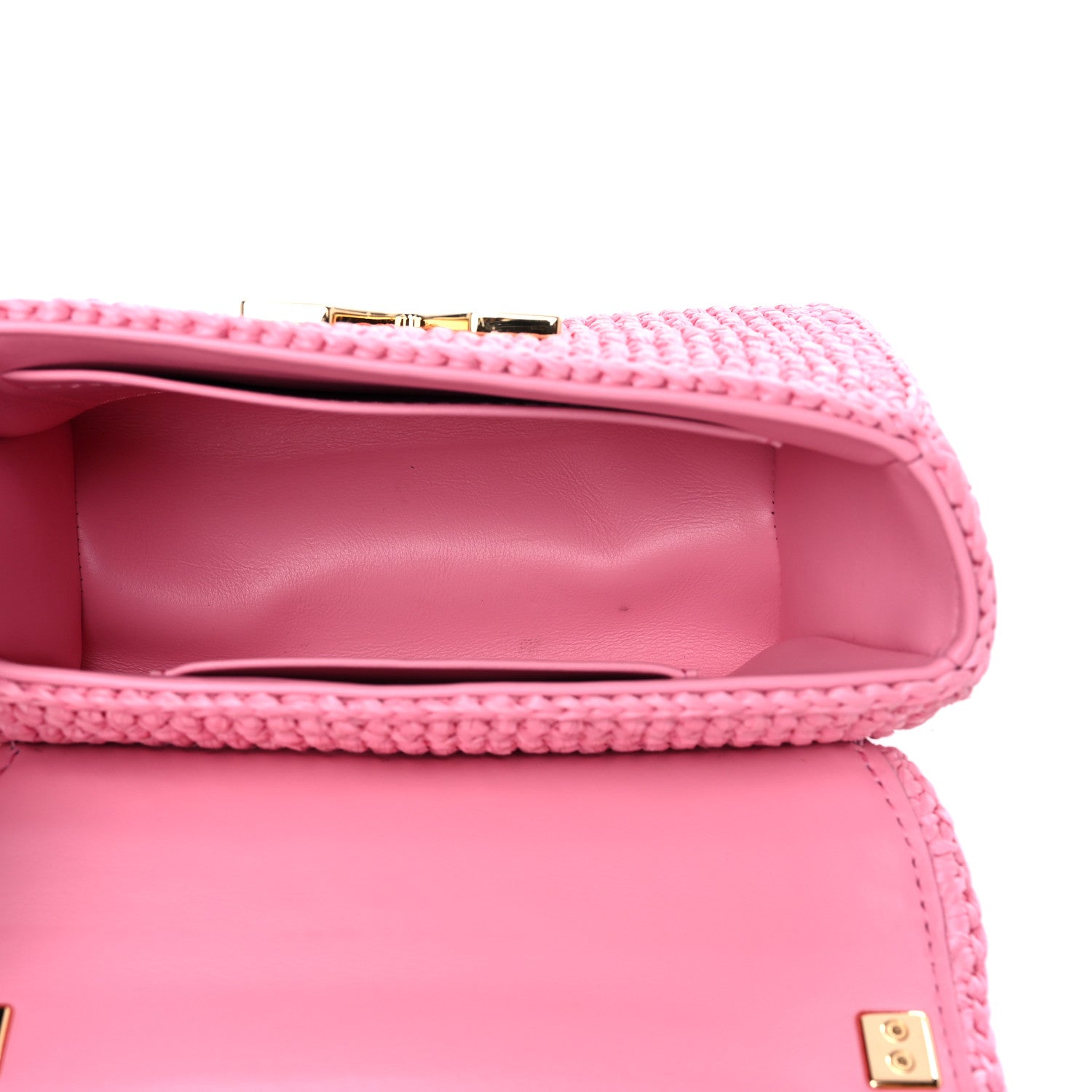 Louis Vuitton Raffia Twist Shoulder Bag PM Pink 5 of 11