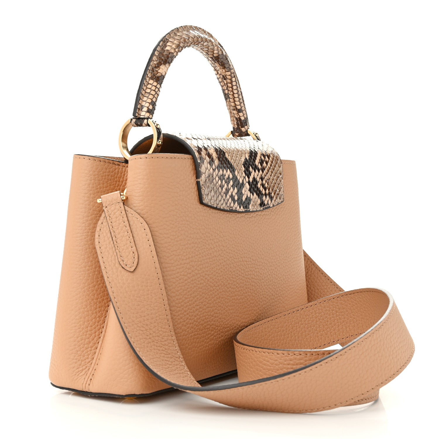 Louis Vuitton Taurillon Snakeskin Capucines BB Arizona Brown 3 of 9