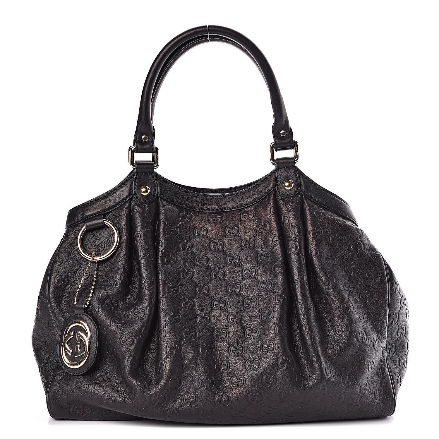 Gucci Guccissima Medium Sukey Tote Black 1 of 15