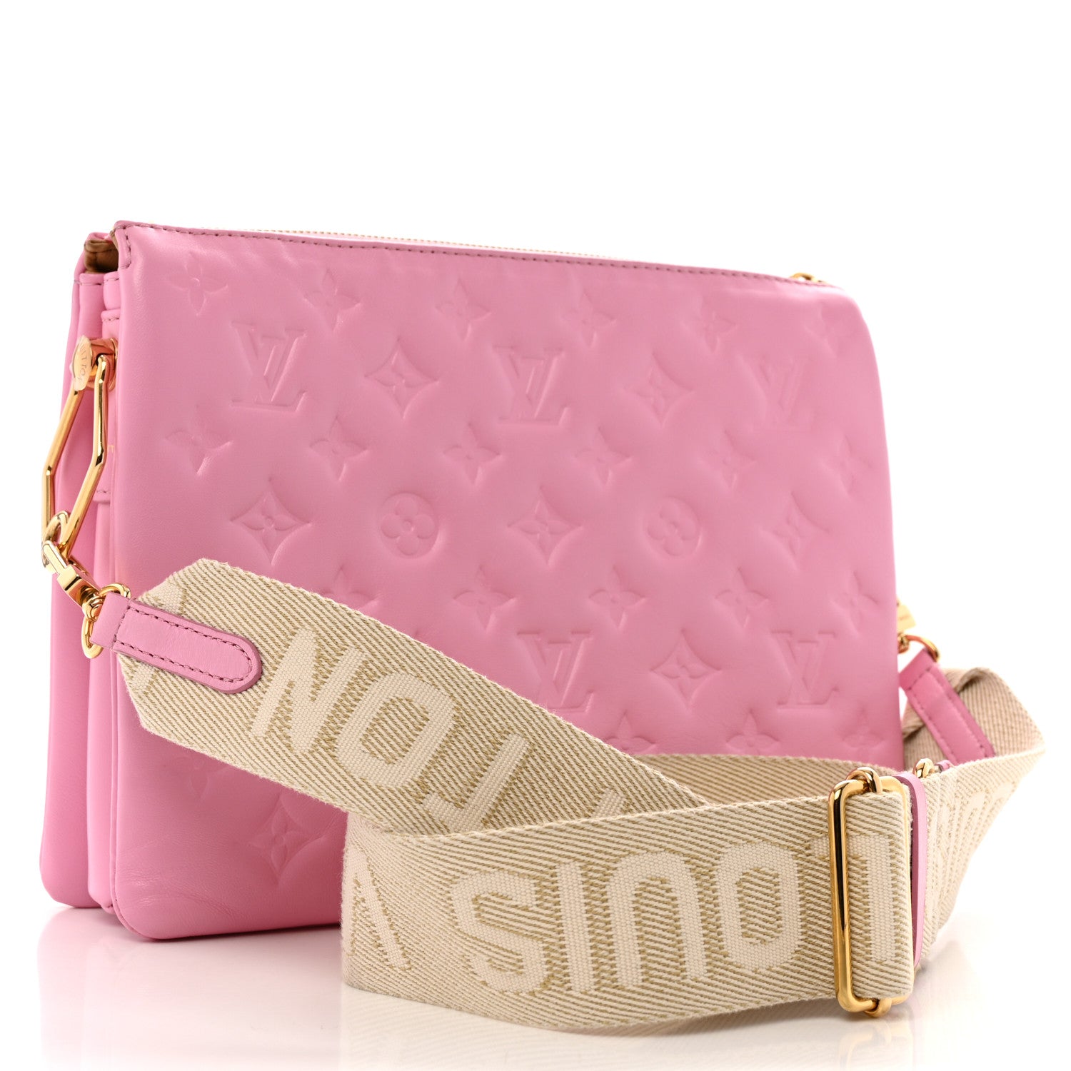 Louis Vuitton Lambskin Embossed Monogram Coussin PM Rose Bonbon 3 of 15