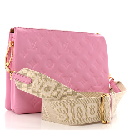 Louis Vuitton Lambskin Embossed Monogram Coussin PM Rose Bonbon 3 of 15